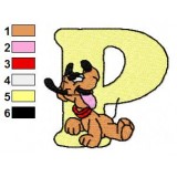 P Pluto Disney Baby Alphabet Embroidery Design